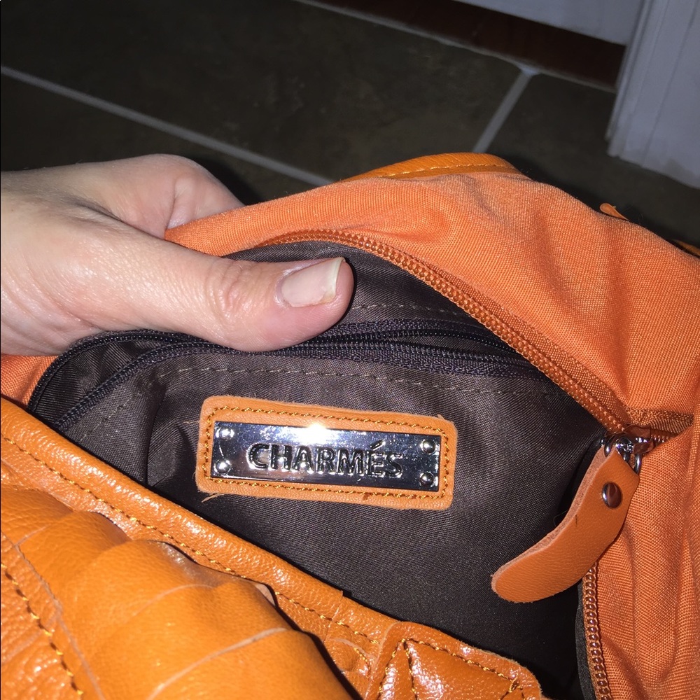 EUC Charmes Orange Leather Bag